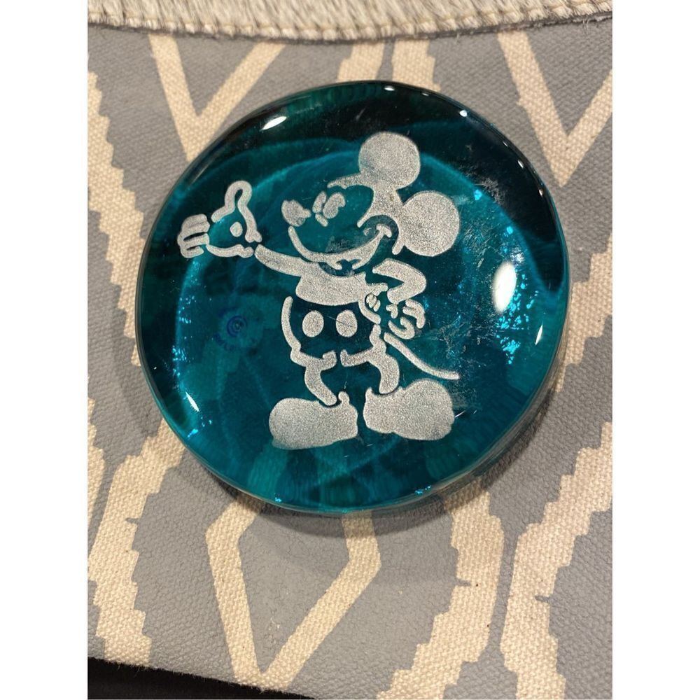 Vintage Disney Mickey Mouse Paperweight Rare Blue